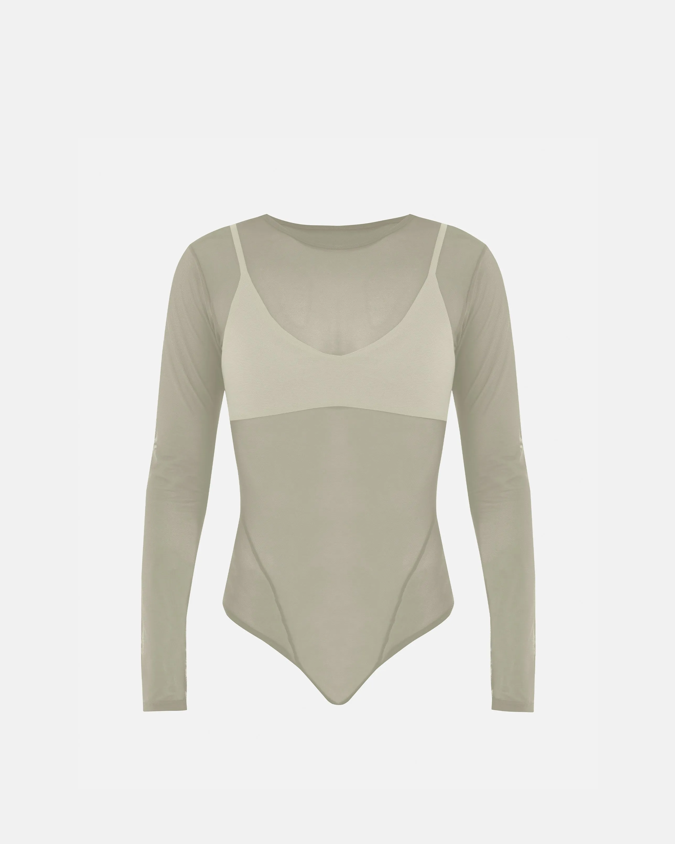 Basics Mesh Bodysuit Gray