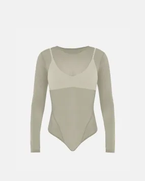 Basics Mesh Bodysuit Gray