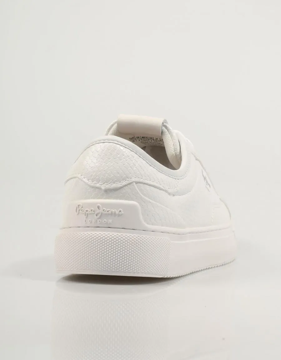  baskets PEPE JEANS Adams Snaky Pls31539 en Blanc 83123