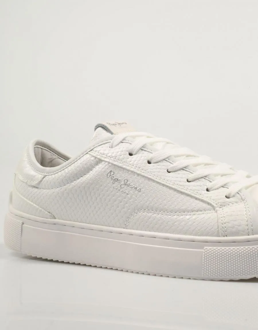  baskets PEPE JEANS Adams Snaky Pls31539 en Blanc 83123