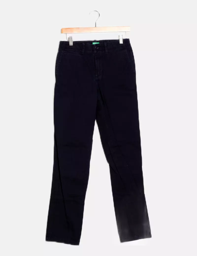 Benetton Pantalón chino azul marino