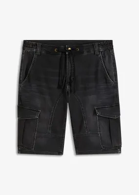 Bermudas de chándal estilo vaquero, regular fit denim negro