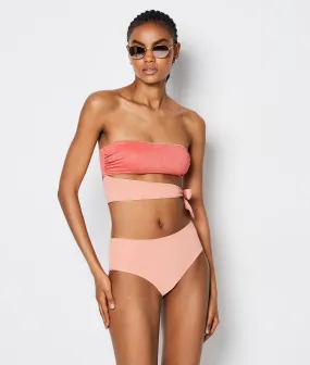 Braguita bikini talle alto, tejido iridiscente BOREAL CORAIL - ETAM