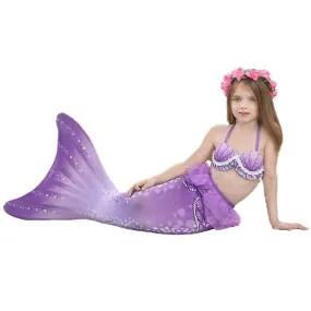 Children's Swimming Mermaid Three Piece Bikini Set