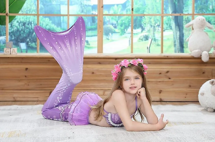 Children's Swimming Mermaid Three Piece Bikini Set