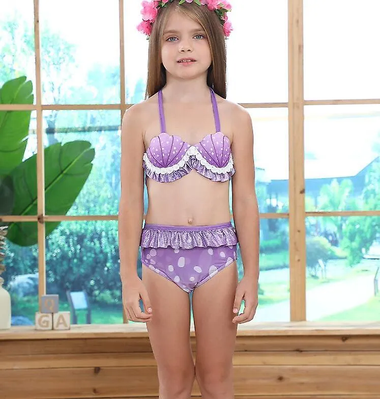 Children's Swimming Mermaid Three Piece Bikini Set