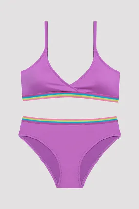 Conjunto de bikini para niña morado