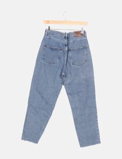 Lefties Pantalón azul denim slouchy