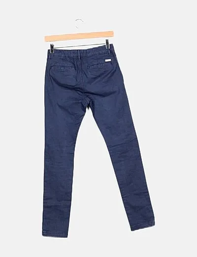 Mango Pantalón chino azul marino