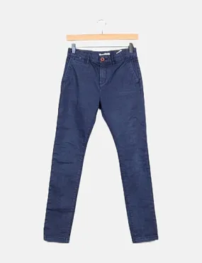 Mango Pantalón chino azul marino