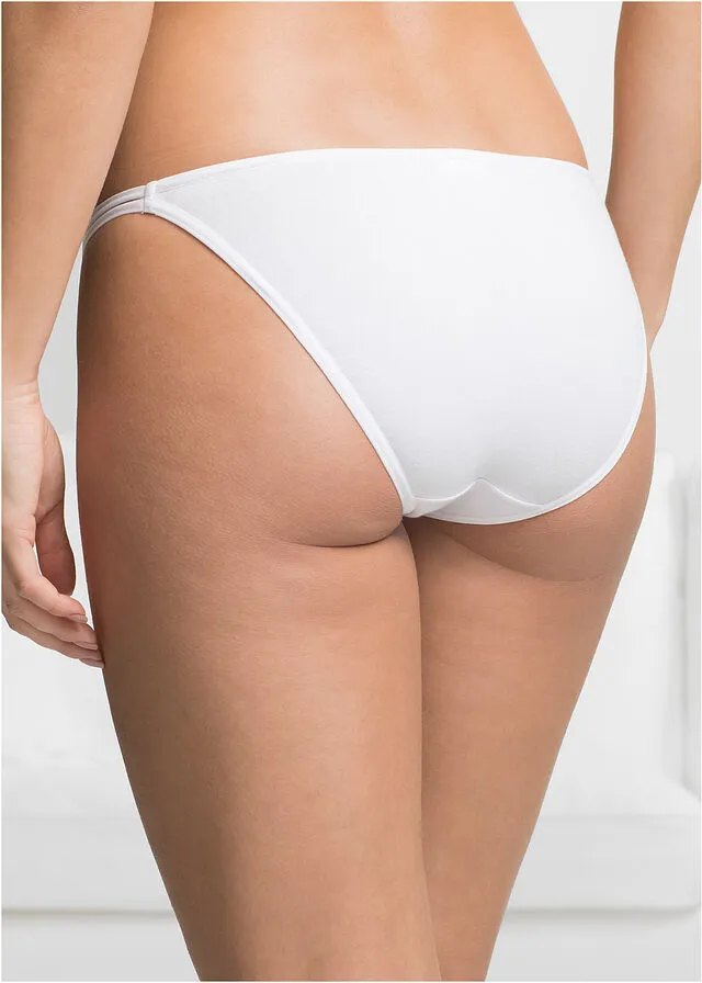 Pack de 6 bragas tipo bikini negro+blanco+plata mate