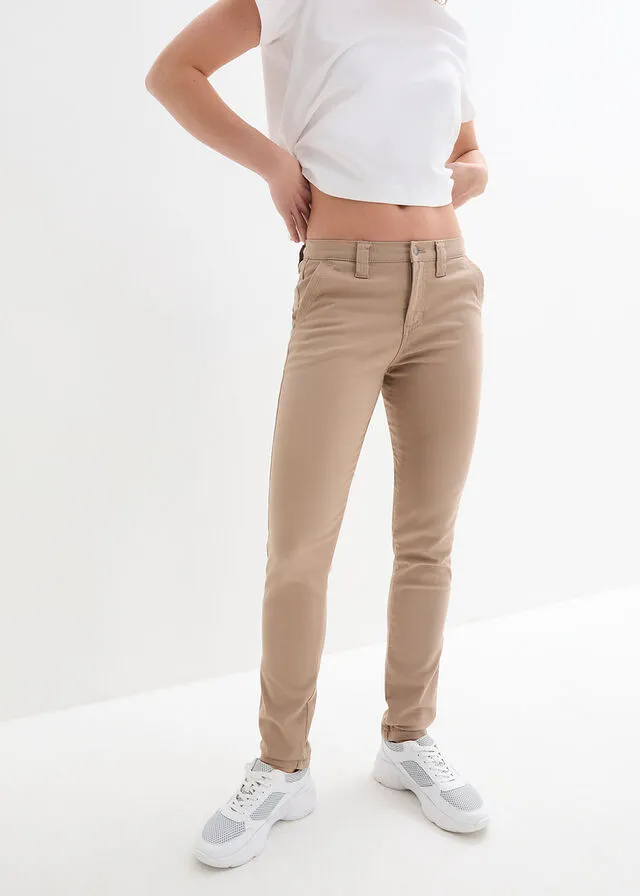 Pantalón de sarga beige-kaki