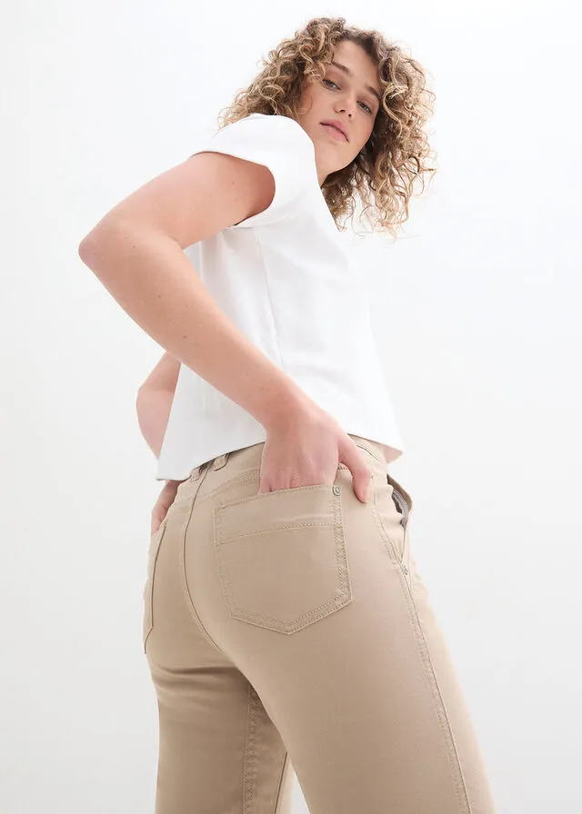 Pantalón de sarga beige-kaki