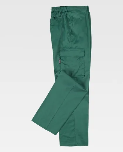 Pantalón Elástico en cintura multibolsillos Verde