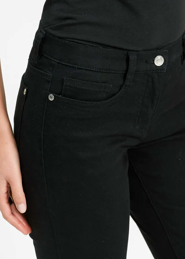 Pantalón elástico tipo capri Negro