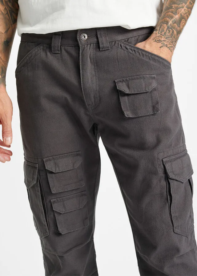 Pantalón tipo cargo de corte holgado y recto antracita