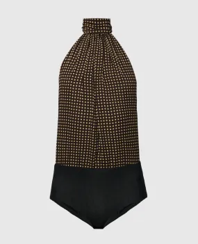 Philosophy di Lorenzo Serafini Brown polka dot bodysuit