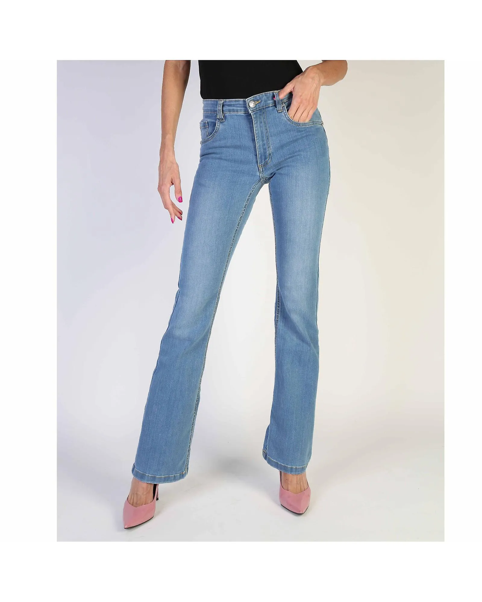 Richmond Solid Colour Jeans with Zip Fastening and Stud Details