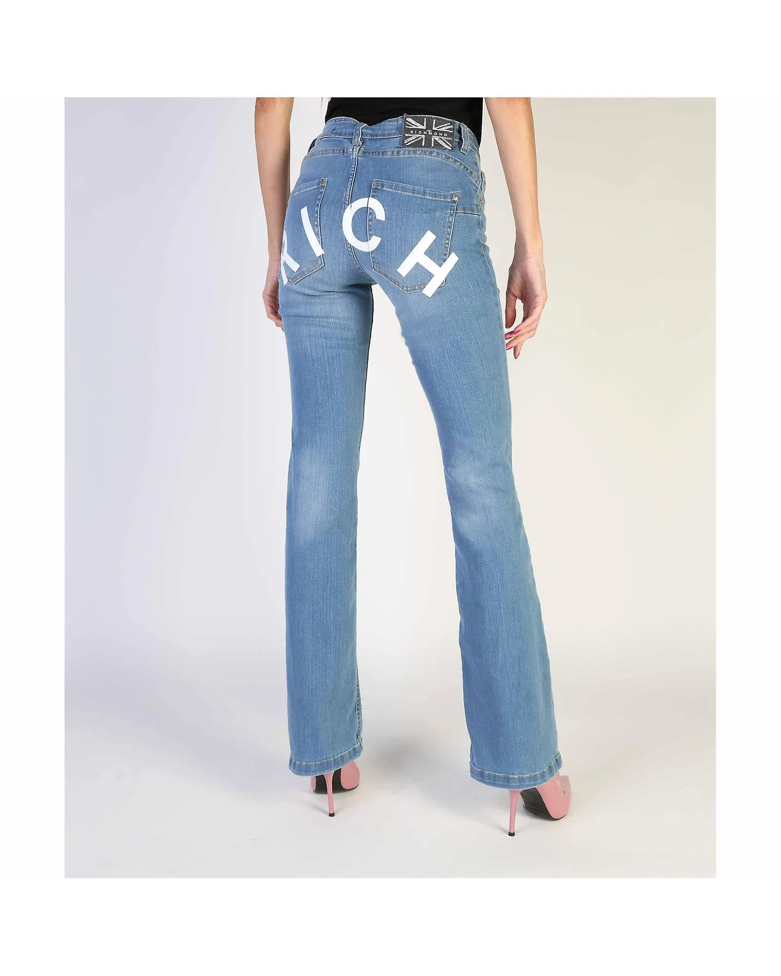 Richmond Solid Colour Jeans with Zip Fastening and Stud Details