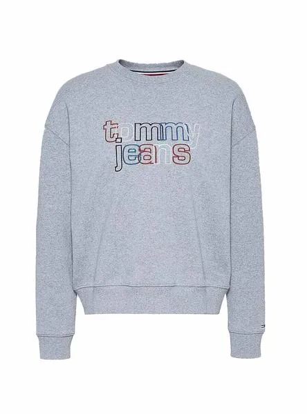 sudadera tommy jeans modern logo gris para mujer