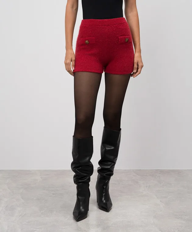 Twinset Red shorts with mohair