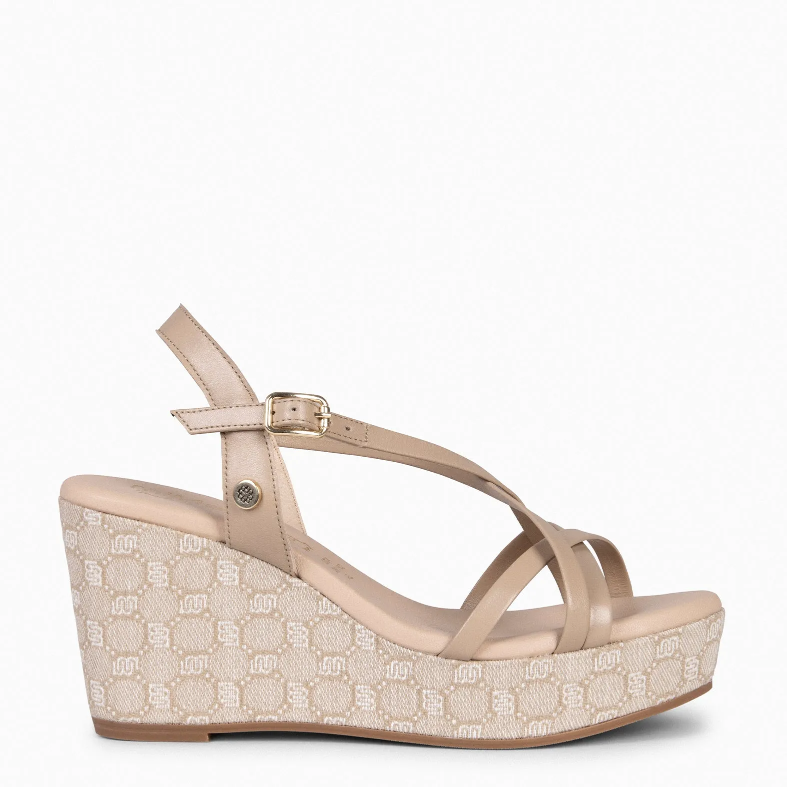 VALENTINA - Sandalias cuña TAUPE
