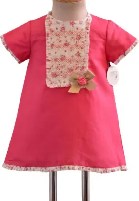 Vestido de lino color fresa