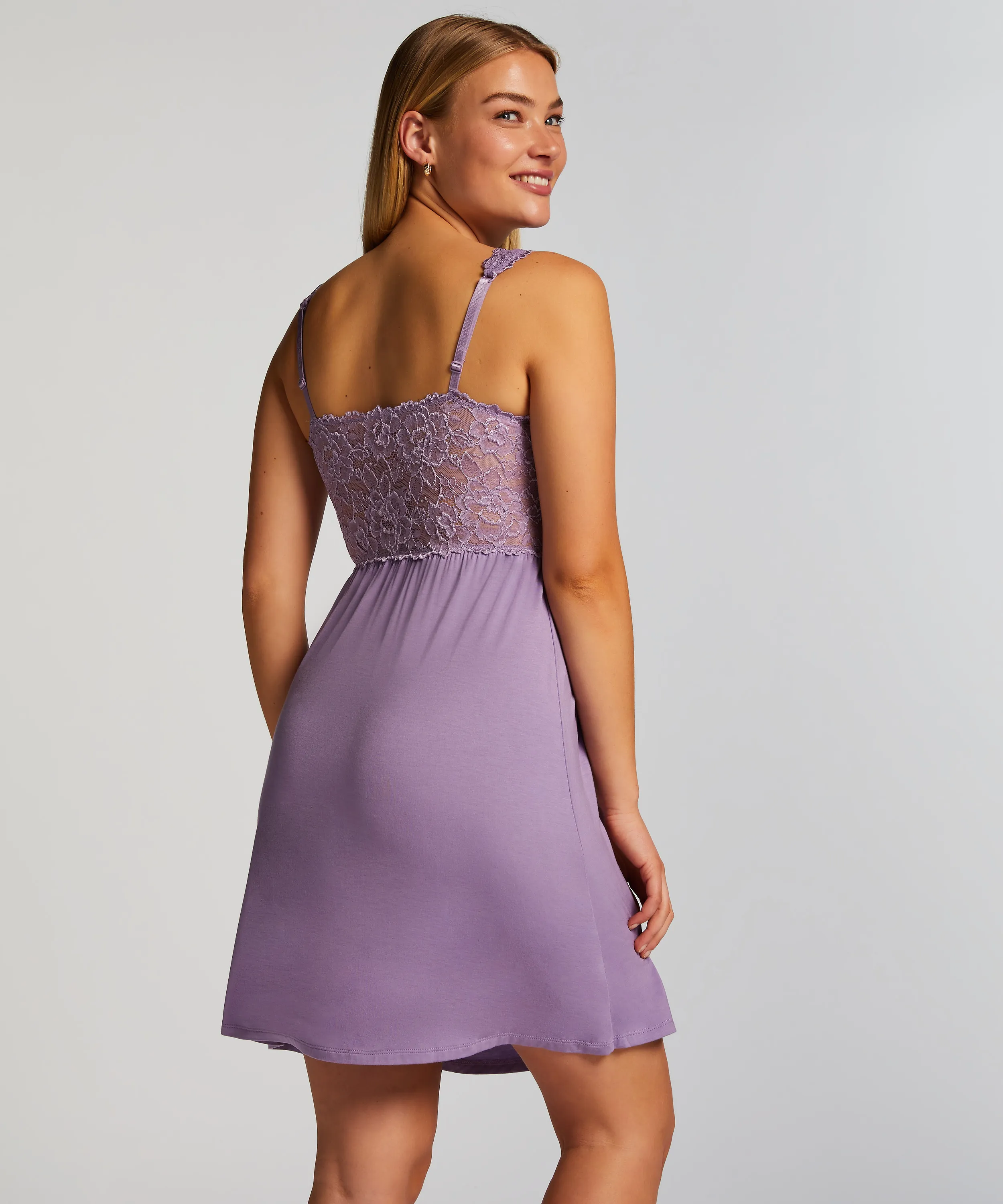 Vestido lencero Nora Lace - Morado