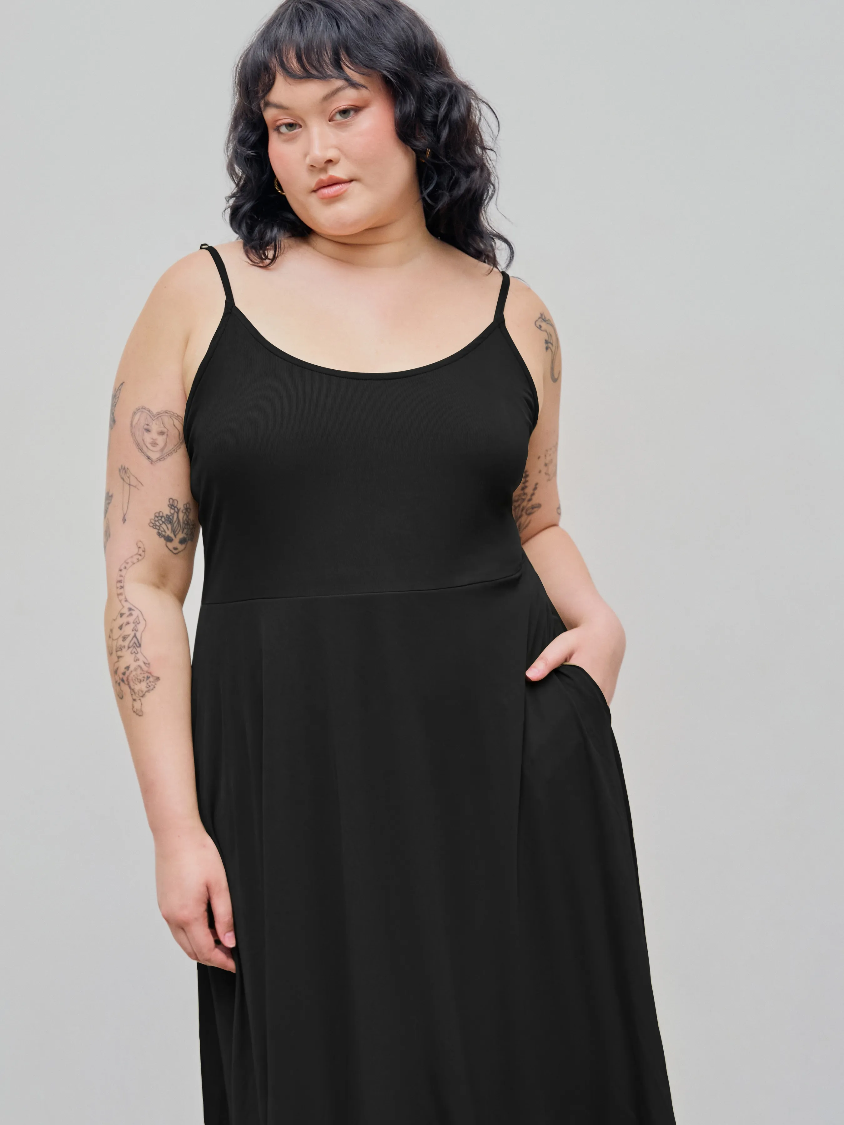 Vestido Maxi Cami Liso Curvy