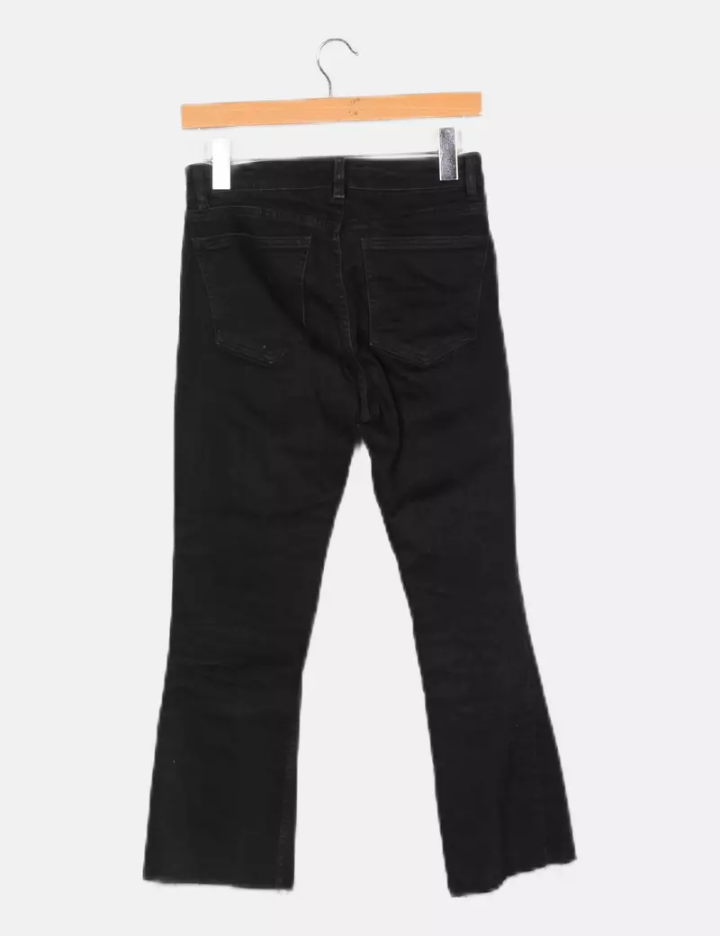 Zara Pantalón denim negro recto