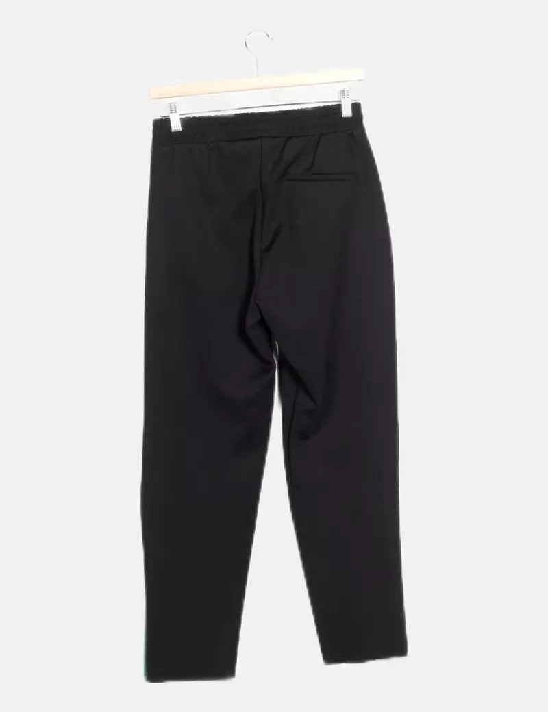 Zara Pantalón negro raya lateral